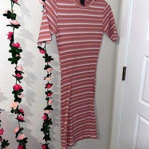 Pink and white dress